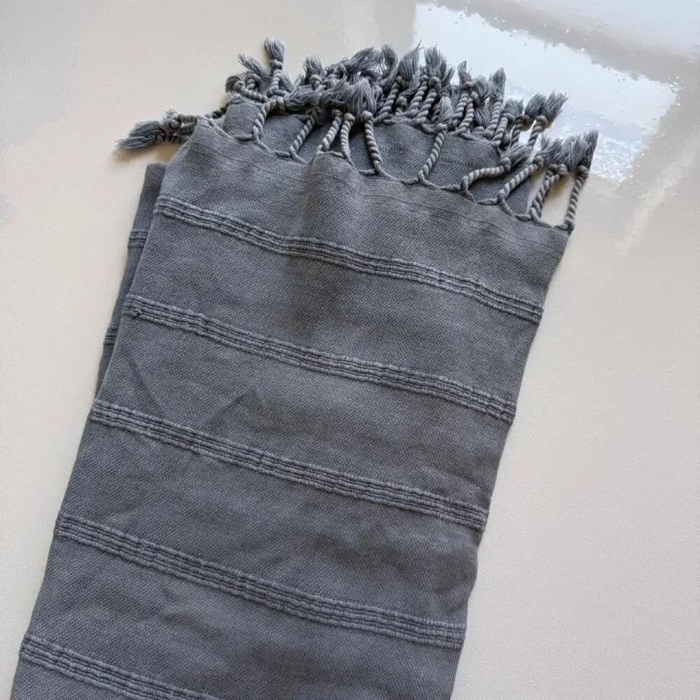 Denim turkish towel throw
